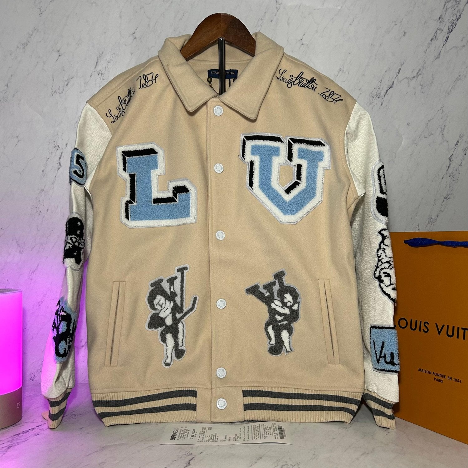 LV VARSITY JACKET (SIZE M-XL)