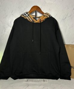 BURBERRY CHECK HOOD HOODIE (SIZE XS-L)