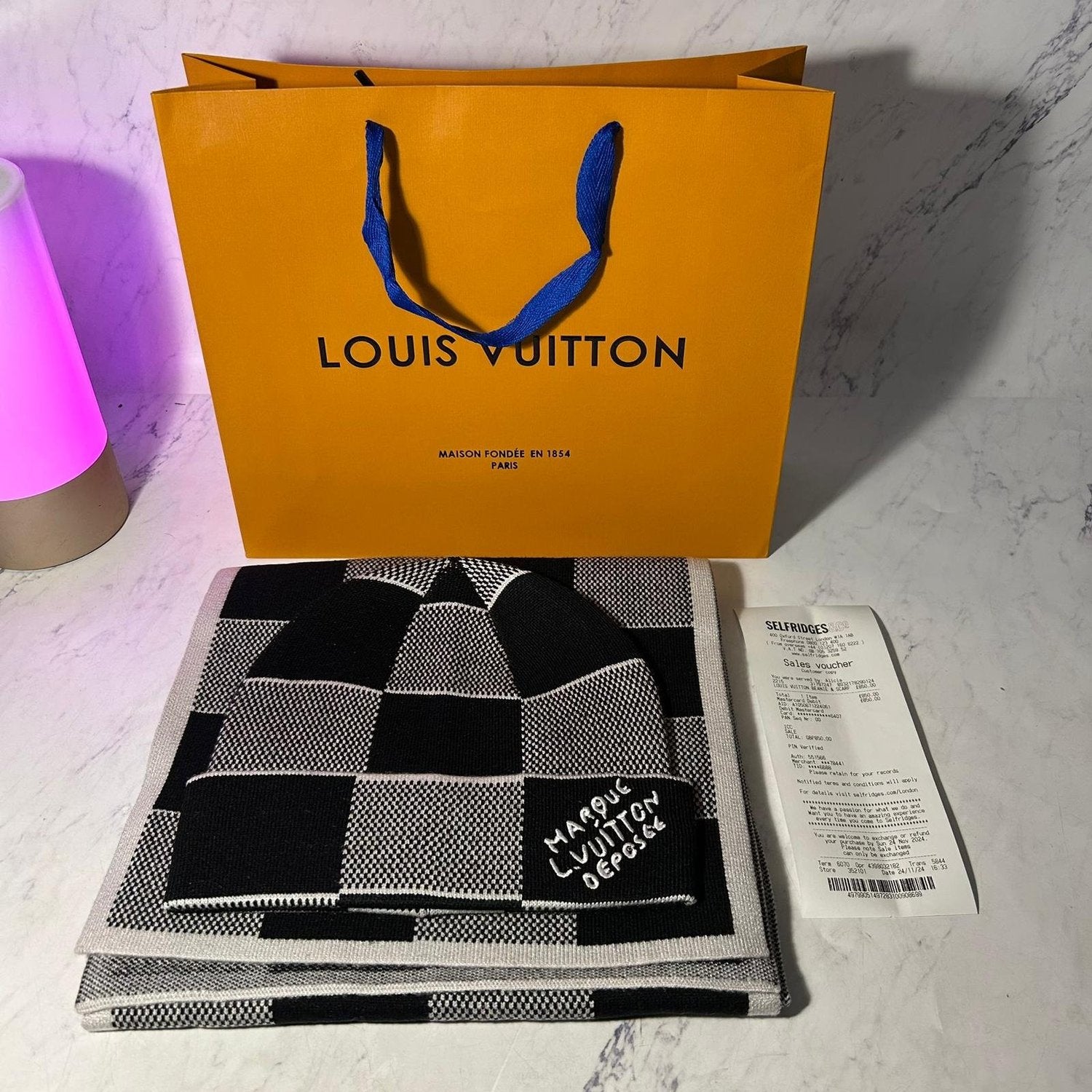 LV BEANIE & SCARF SET