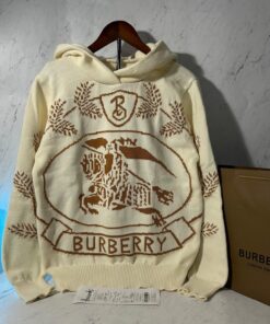 BURBERRY INTARSIA WOOL HOODIE (SIZE S-XL)
