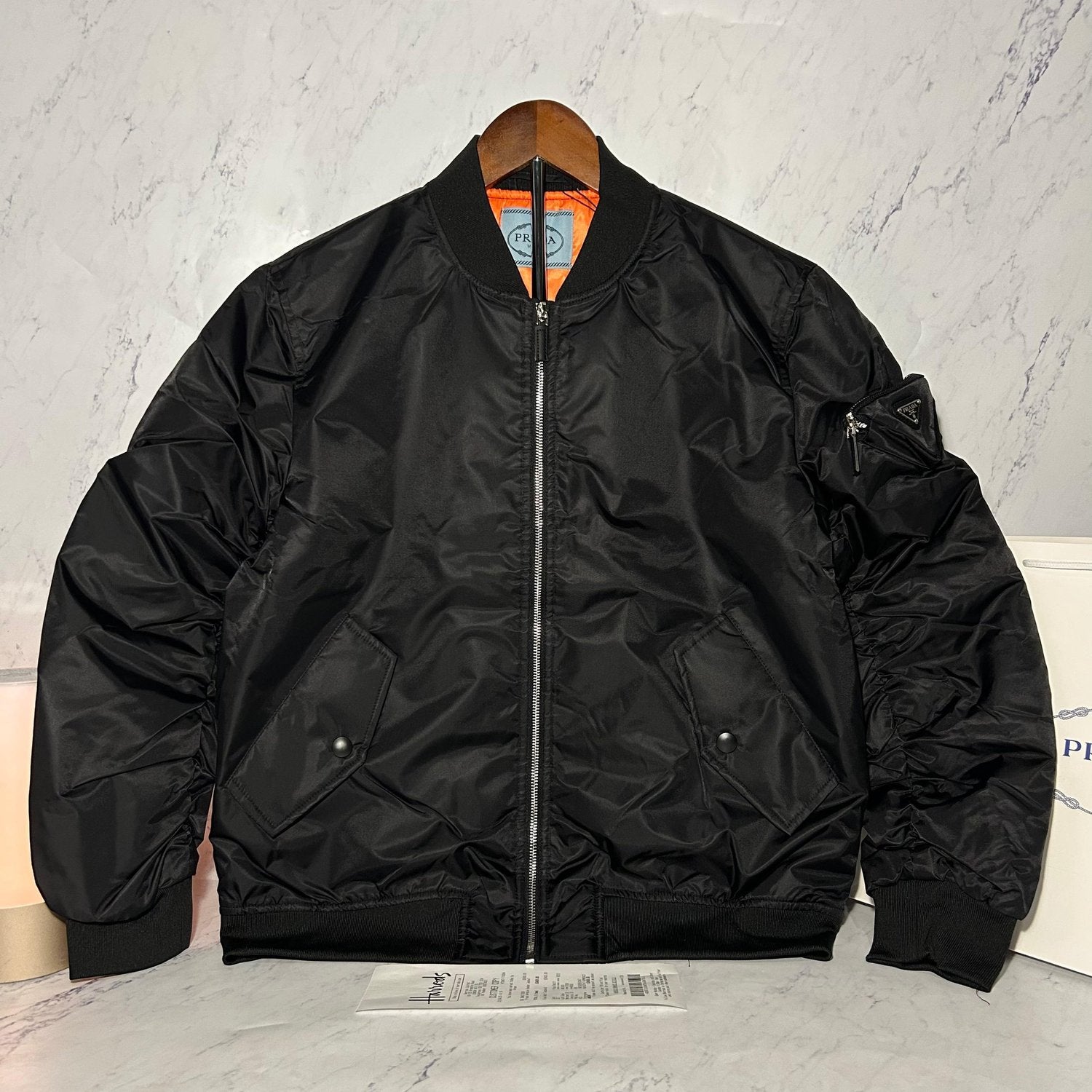 PRADA RE-NYLON BOMBER JACKET (SIZE S-XL)