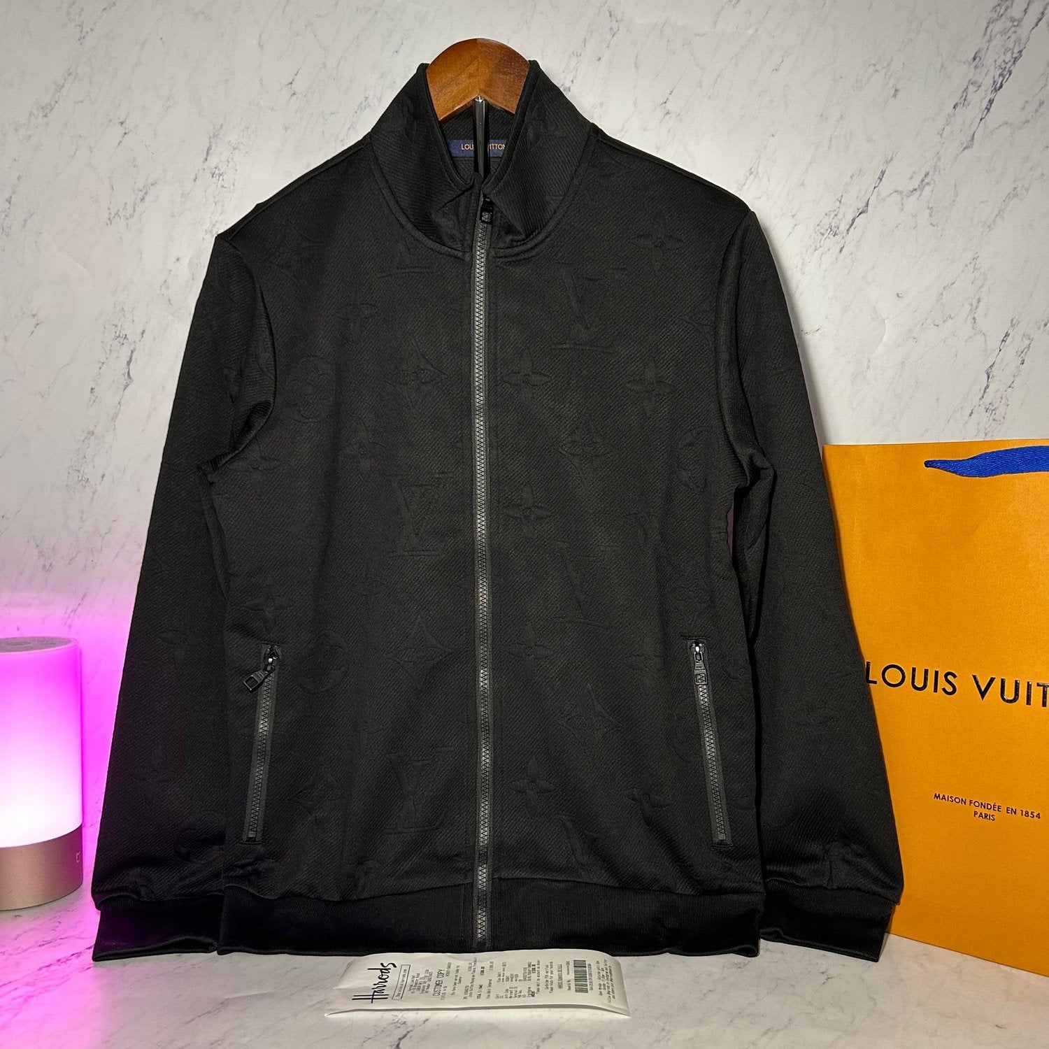 LV MONOGRAM FLEECE TRACKSUIT TOP (SIZE M-XL)