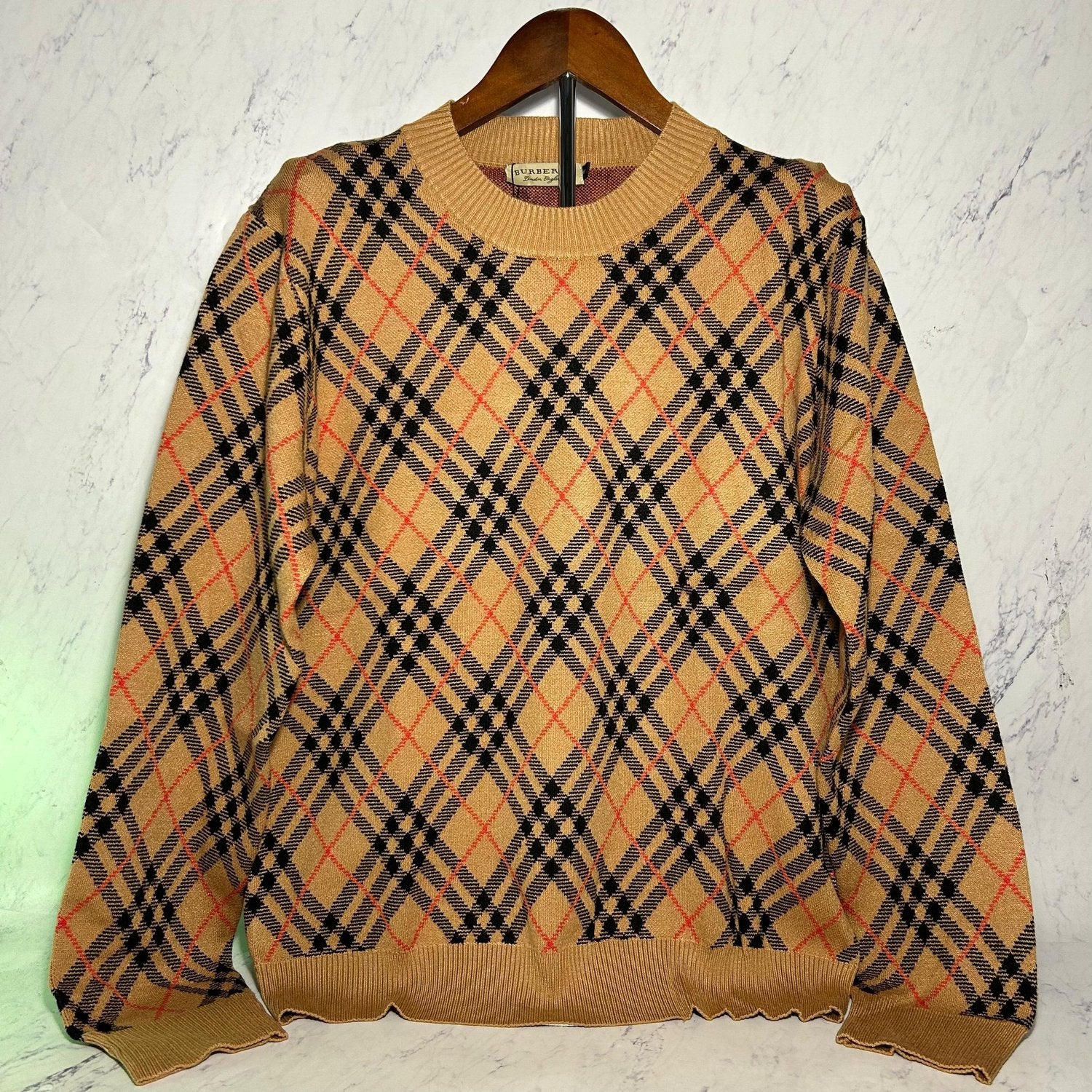 BURBERRY CHECK SWEATER (SIZE S-XL) - Image 2